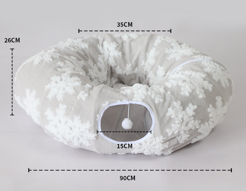 Plush Tunnel Cat Bed