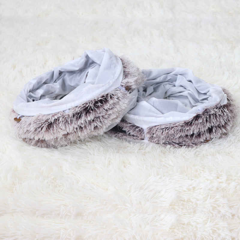 Plush Tunnel Cat Bed